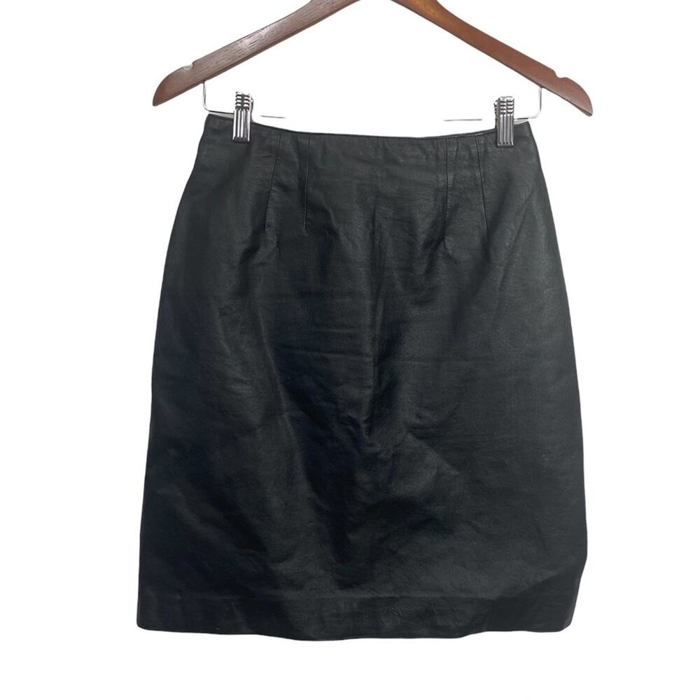 Bagatelle Vintage‎ Black 100% Leather Skirt  Size 8